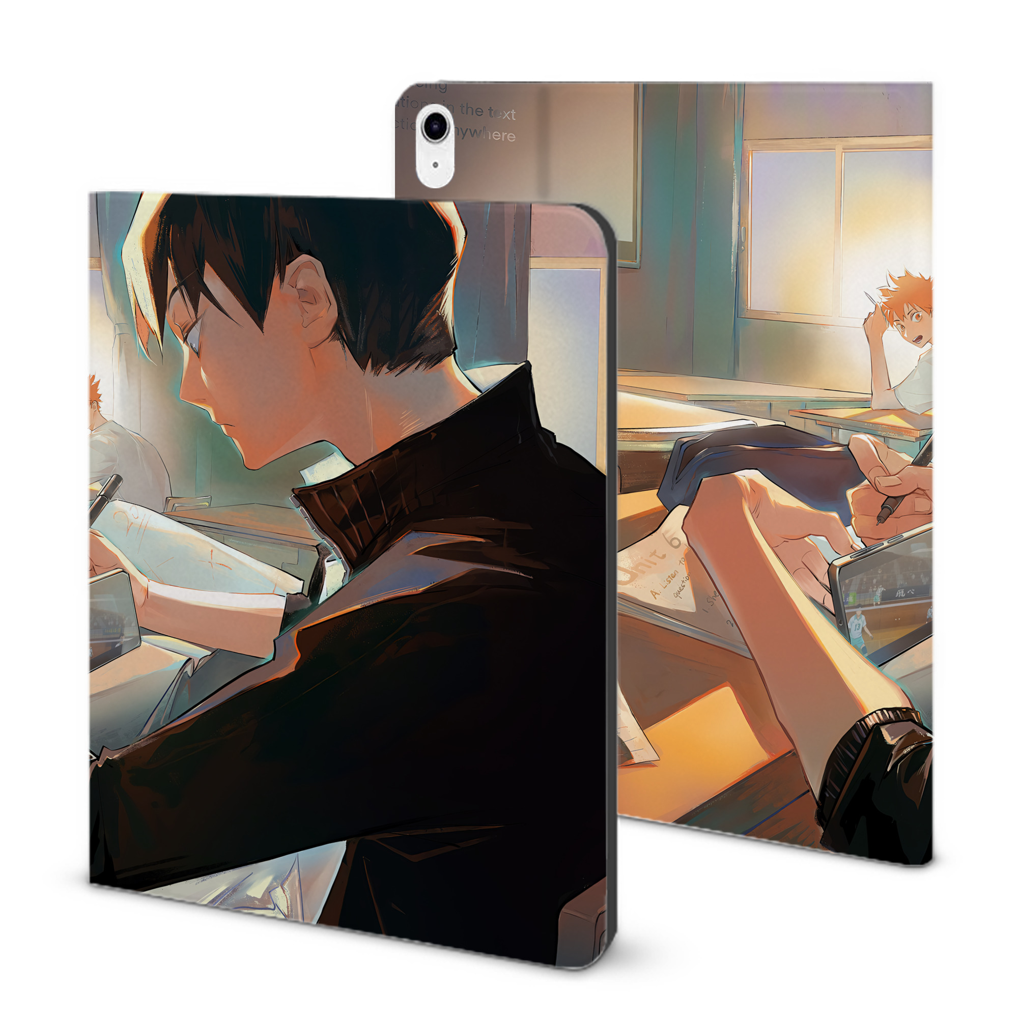 （画像用） ハイキュー!! Haikyu!! IPad ケース ブック型 PUレザー TPU 耐衝撃 軽量 薄型 ペン収納なし 全面保護 IPad 各モデル対応